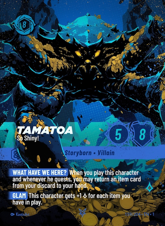 tamatoa lorcana card Tamatoa so Shiny! Lorcana Proxy