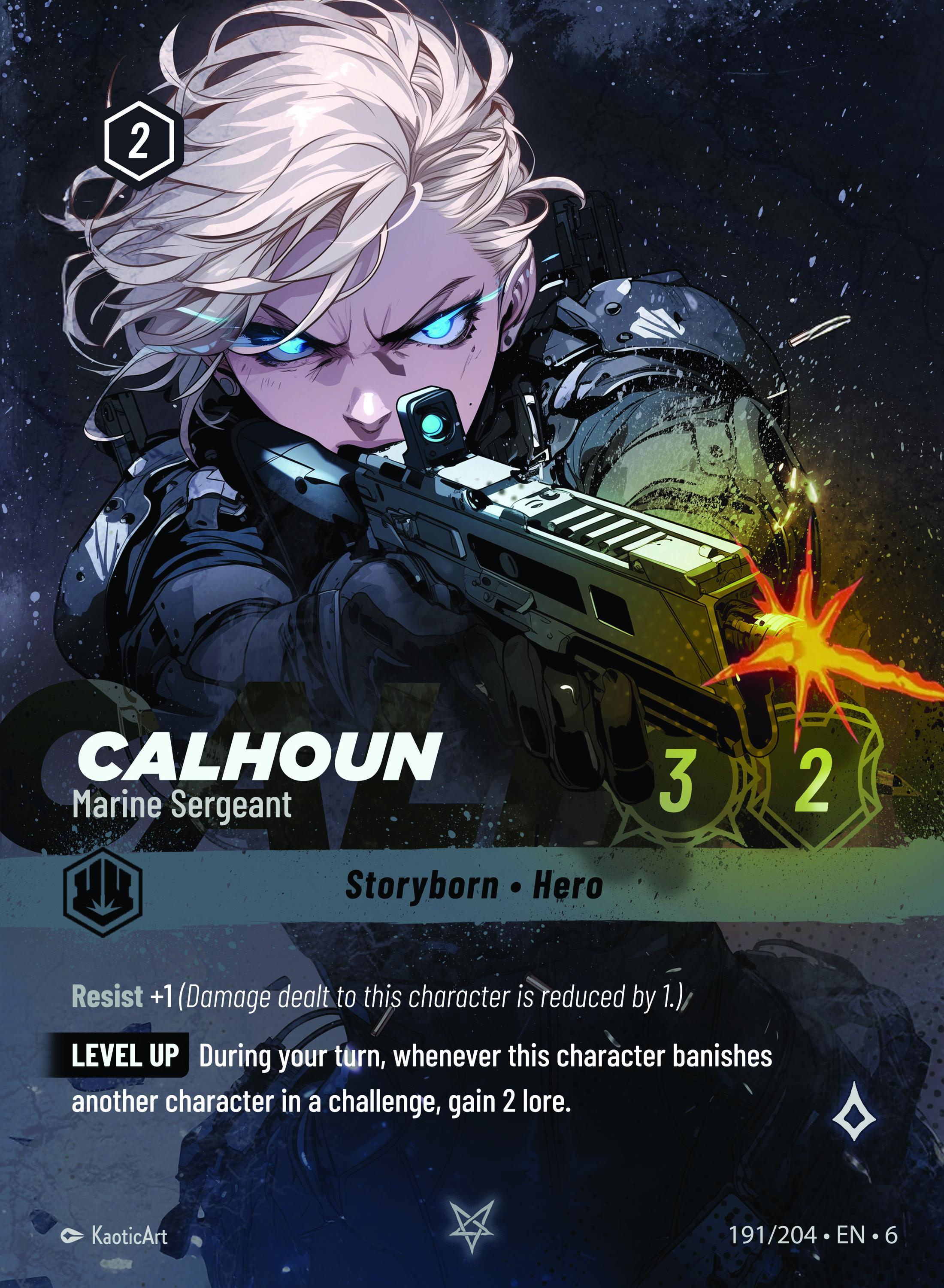 calhoun lorcana card Lorcana - Azurite Sea - Calhoun - Marine Sergeant (Rare) main image 1