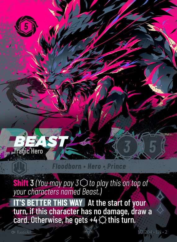 ロルカナ Lorcana Beast - Tragic Hero Beast - Tragic Hero | Rise of the Floodborn | Star City Games