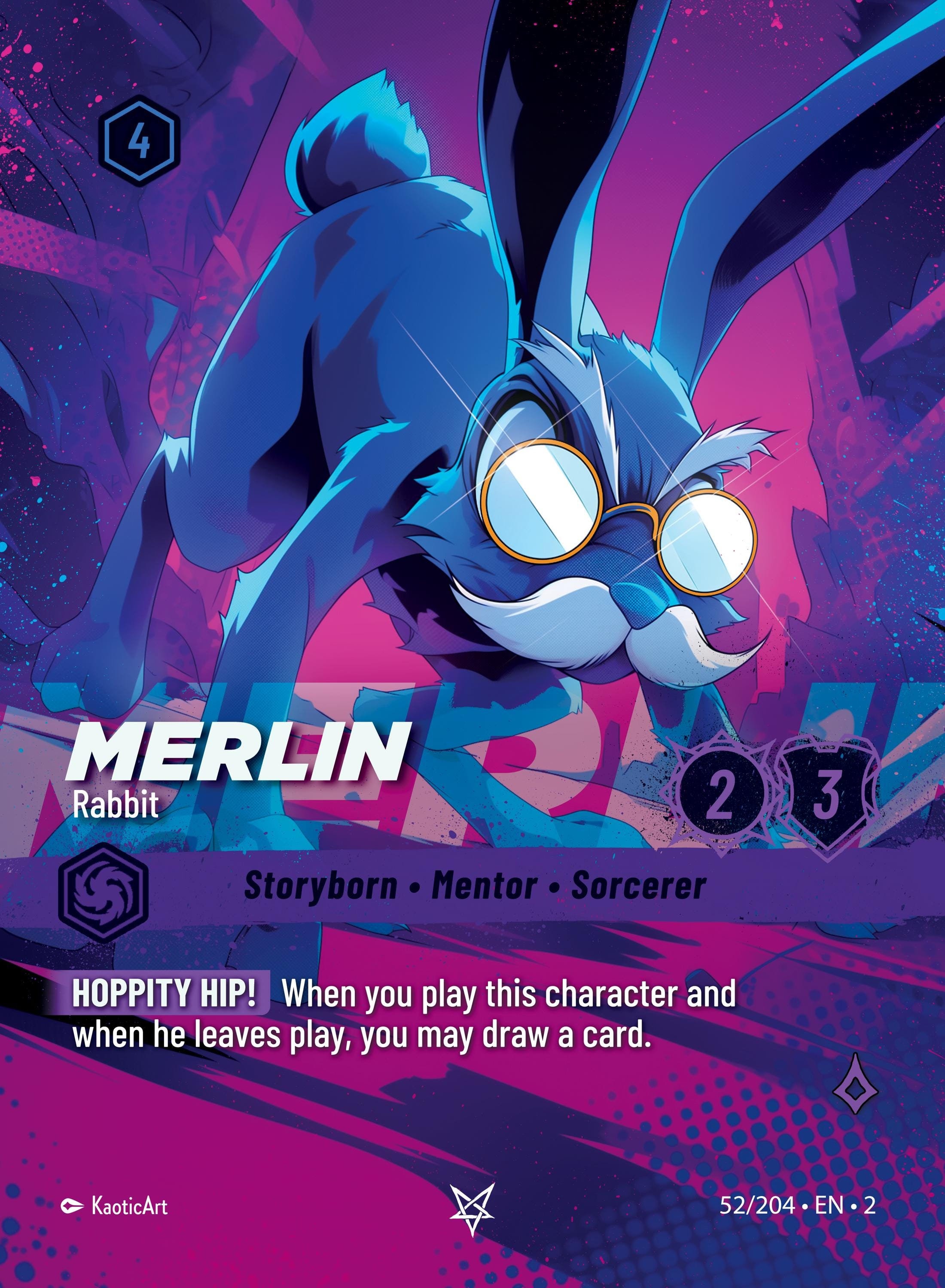Merlin Rabbit Foil Lorcana Proxy - Etsy Merlin Rabbit Foil Lorcana Proxy - Etsy