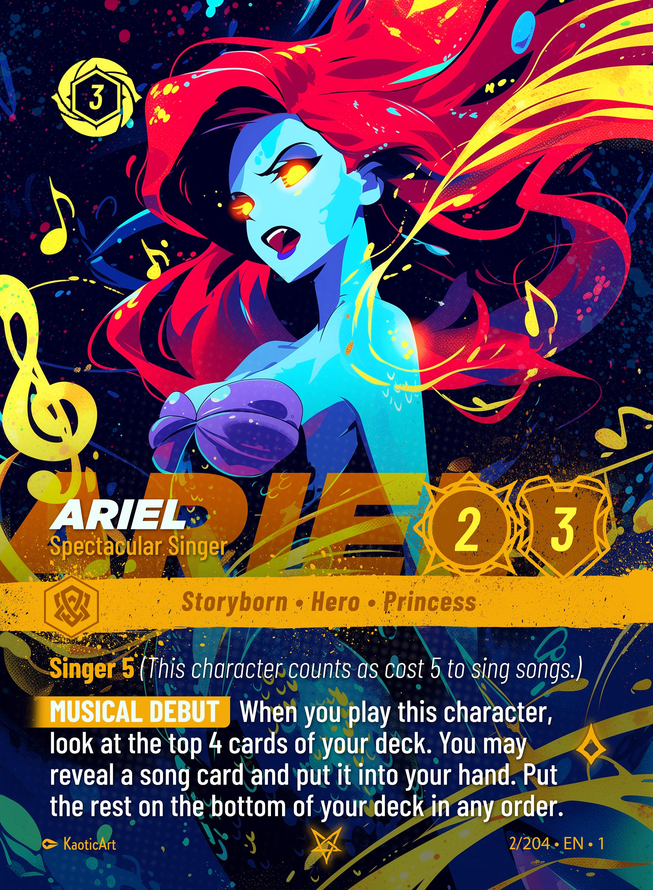 Ariel Spectacular Singer Lorcana Proxy - Etsy