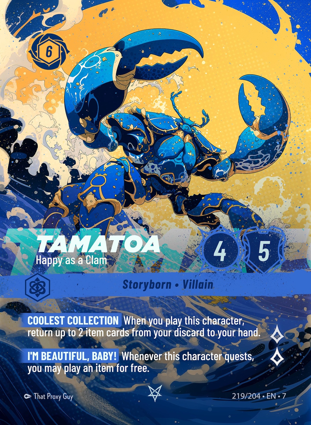 tamatoa lorcana card - The First Chapter - - So Shiny! (Super Rare) 92/204 Property Illustrating Tamatoa for Disney Lorcana's