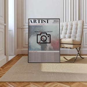 Cartaz de concerto personalizado | Impressão de parede digital personalizada de cantor ou banda | Impressão minimalista de celebridade ao vivo | Fã de música pop rock