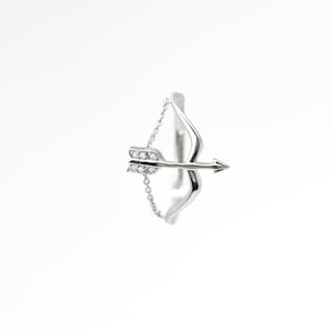 Archer Ring Silver: Sterling Silver, Delicate Bow and Arrow Ring, Ideal for Swifties and Archery Lovers