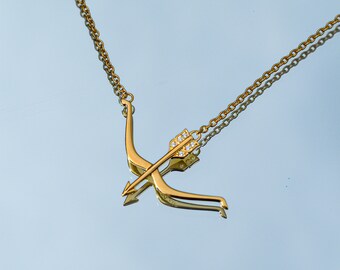 Dainty Bow and Arrow Necklace – 18K Gold Plated, Recycled Sterling Silver