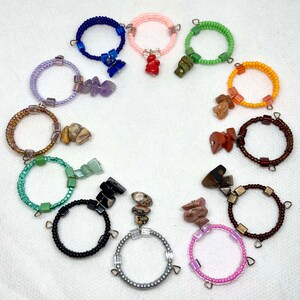 Semi Precious Stones Beaded Wine Glass Charms - Choice of Quantity Set
