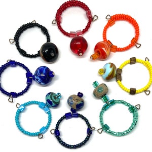 Hand-made Flame work Beads Beaded Wine Glass Charms - Choice of Quantity Set