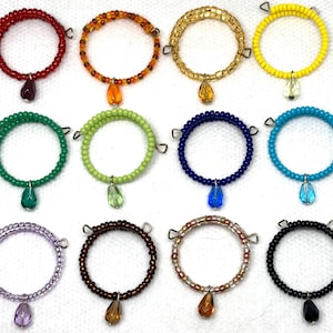 Beaded Wine Glass/Water Bottle Charms - Choice of Quantity, Custom Option