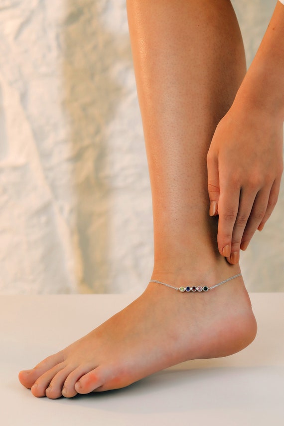 Custom birthstone hotsell anklet
