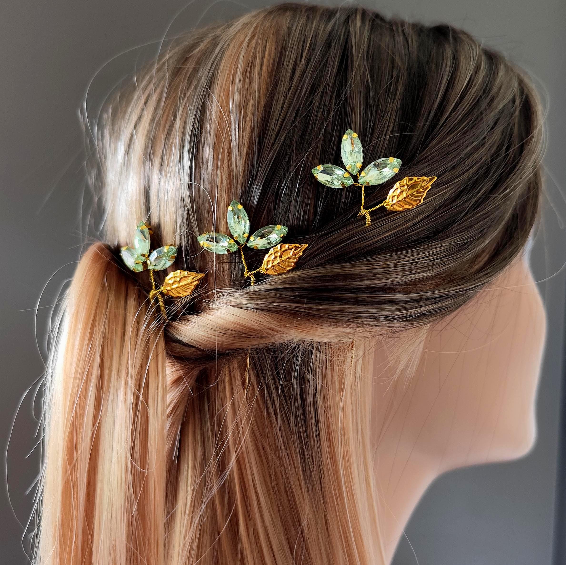 Mint Green Hair Pins Set – Sage Green Wedding Hair Clips  display picture 1