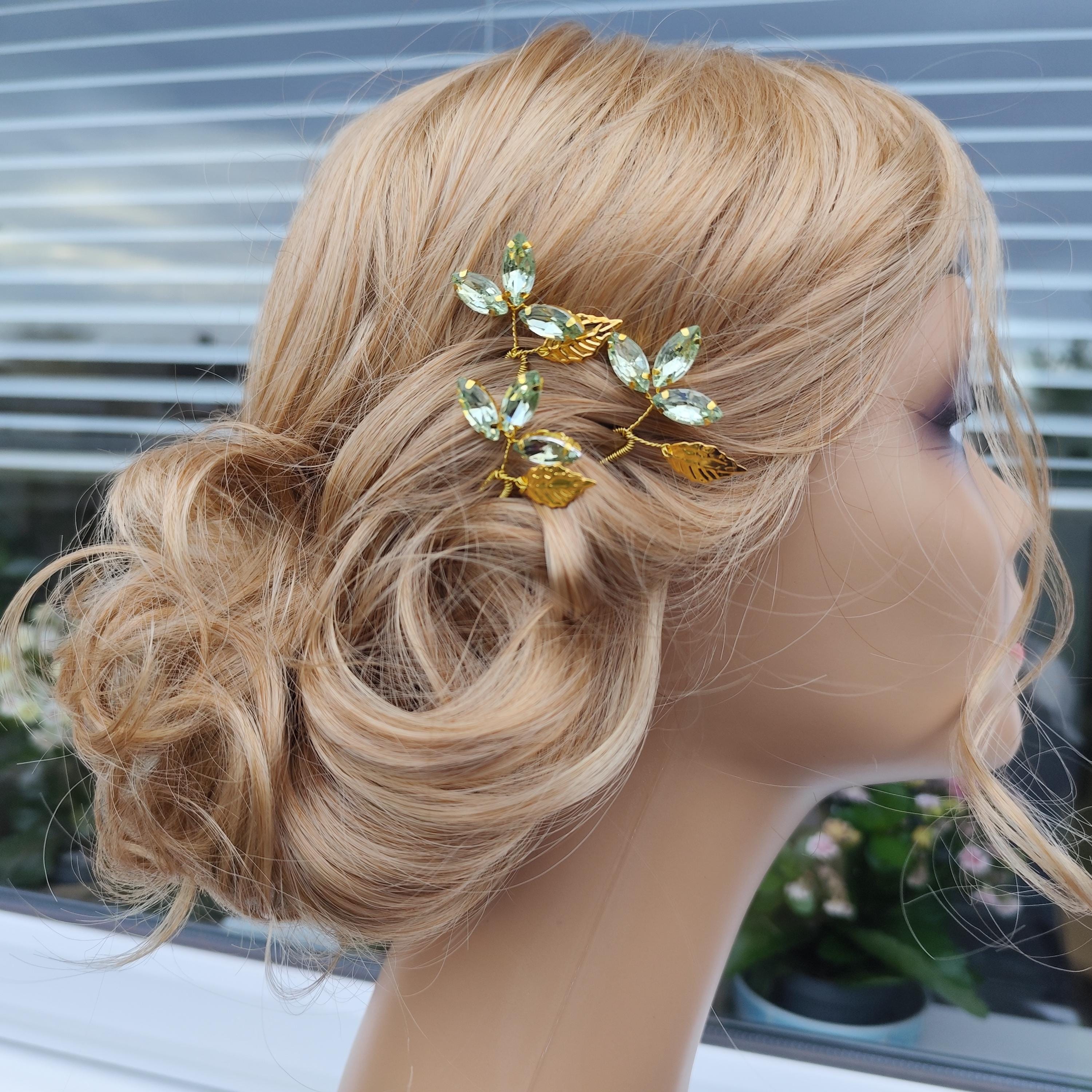 Mint Green Hair Pins Set – Sage Green Wedding Hair Clips  display picture 2