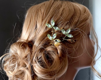 Mint Green Hair Pins Set – Sage Green Wedding Hair Clips – Bridesmaid, Mother of the Bride & Flower Girl Hair Accessories – Set of 3