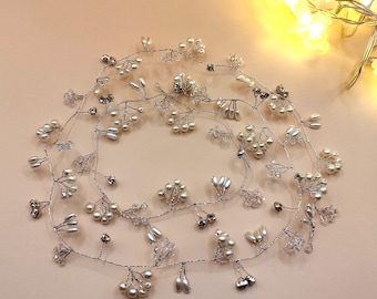Crystal and Pearl Hair Vine for wedding/Gold Hair Vine/Pearl Hair Vine/Baby's breath Hair/Hair Vine Bridal/Wedding Hair Accessories