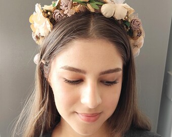 flower crown bridal headpiece wedding hair accessories/flower headbands  bridesmaid and girls/hair crown/Bride to be wedding accessories