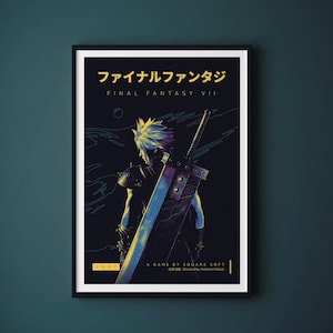 Final Fantasy VII (1997) Art Print | Final Fantasy 7 | Cloud Strife Poster | A4 A3 | Video Game Print | Game Poster | Wall Art
