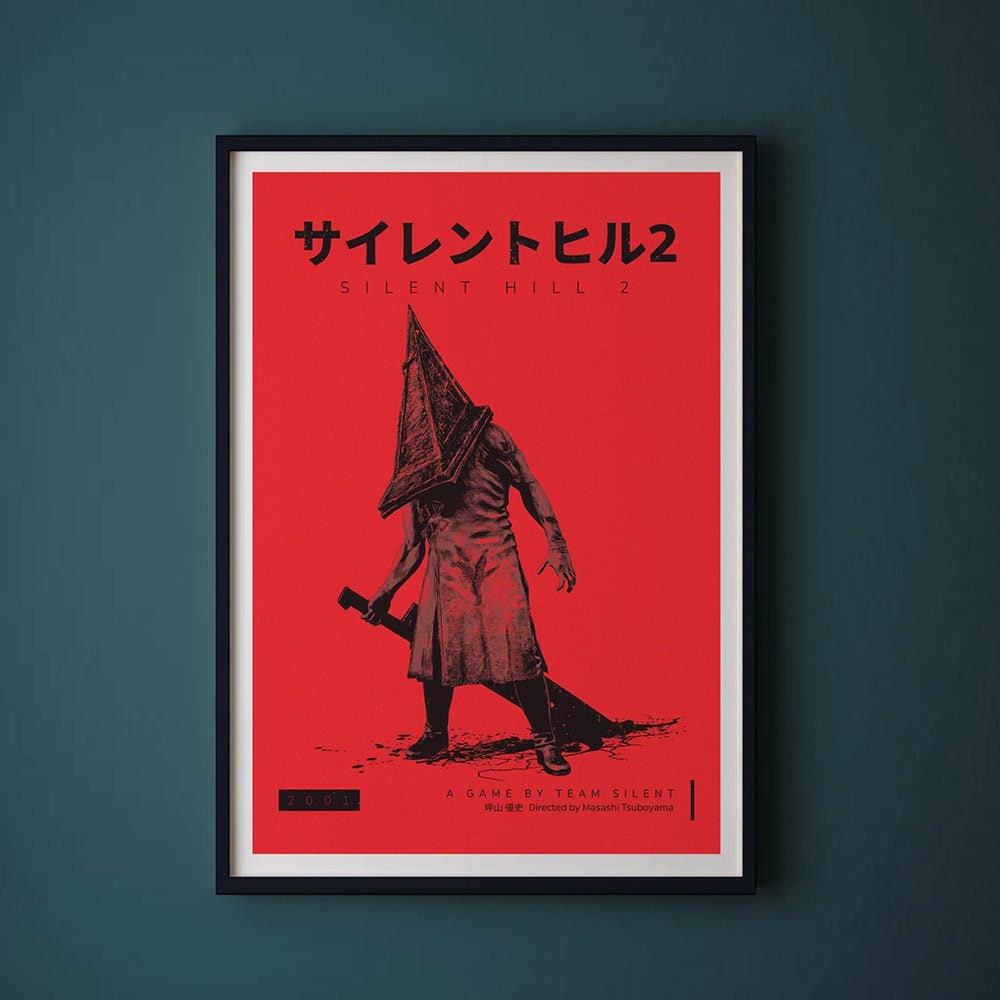  makeuseof Living Room Home Wall Decoration sill Fabric Poster Pyramid  Head Silent Hill Drawing Sword Blood: Posters & Prints