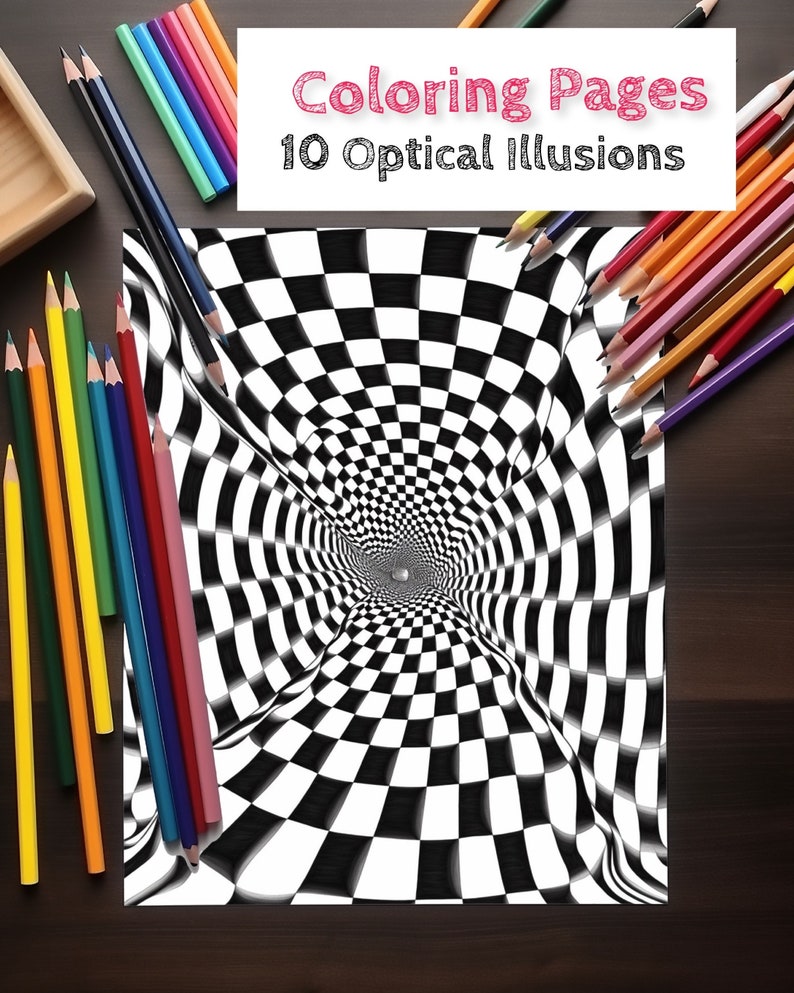 10 Optical Illusion Coloring Pages Printable Downloads Mind-bending
