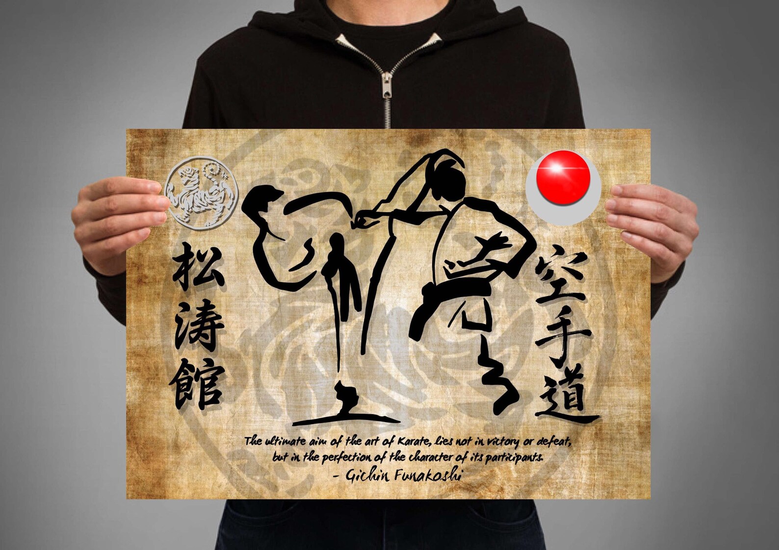 Karate Script Shotokan Karate Poster - Japanese Brush Script. Dojo Martial Arts Print ...