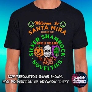 Halloween 3 Short sleeve T-shirt Silver Shamrock Novelties Santa Mira Season Of The Witch Halloween masks 80's horror movie Happy Halloween