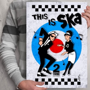 SKA 80s music poster Rude boy Rude girl artwork Reggae Madness The Beat The Selecter  This is ska 1980s scooter Vespa Lambretta Do the Ska