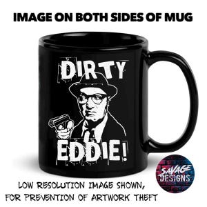 Bottom Black Glossy Mug Dirty Eddie Hammersmith Hardmen Comedy Sitcom Lamb and Flag Young Ones Rik Mayall Ade Edmondson British Thugs