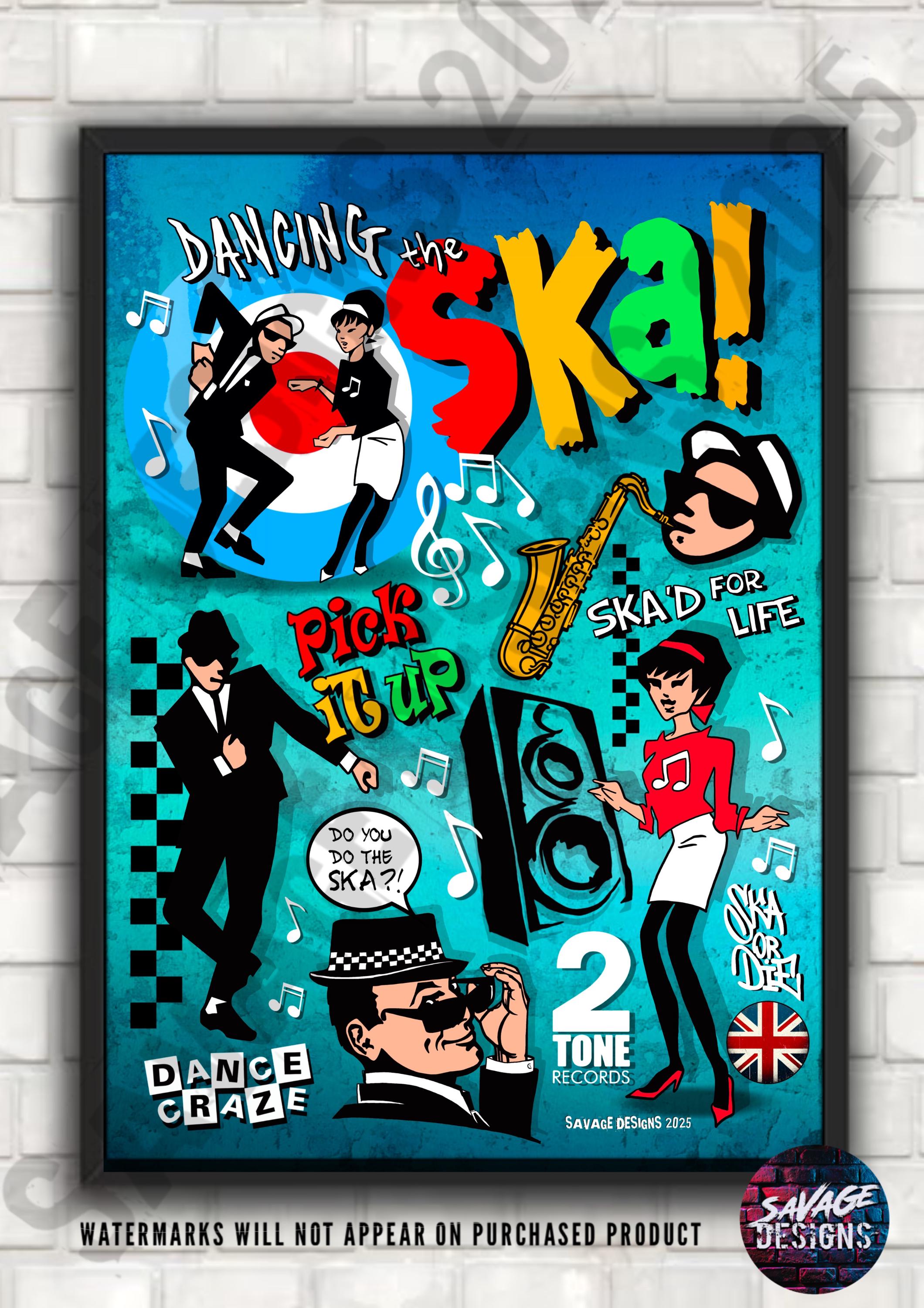 SKA 80s Music Poster Rude Boy Rude Girl Artwork Reggae Madness the