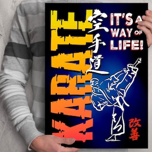 Karate poster. Karate quote It’s a way of life. Inspirational poster. Martial arts. Home office dojo decoration. Gift idea.