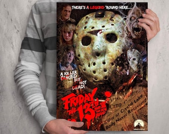 Jason Voorhees Friday the 13th Part 7 The New Blood film Poster 80&#39;s horror slasher movie