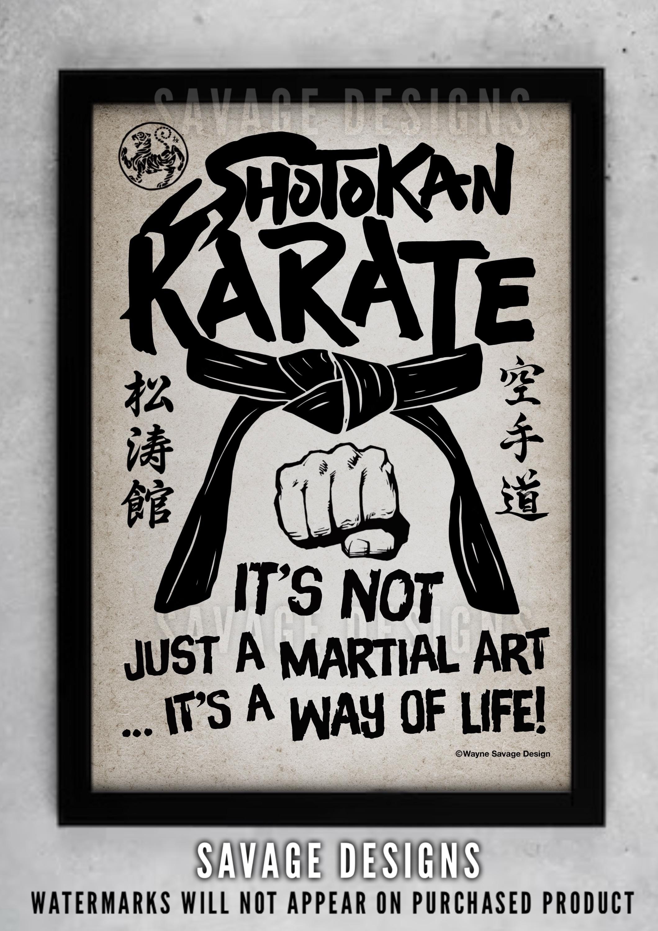 Karate Script Shotokan Karate A3 Poster - Japanese Brush Script Dojo Scroll Wall ...
