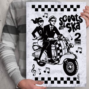SKA 80s music poster Rude boy Rude girl artwork Reggae Madness The Beat The Selecter  This is ska 1980s scooter Vespa Lambretta scoots & ska