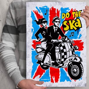 SKA 80s music poster Rude boy Rude girl  Union Jack artwork Reggae Madness The Beat The Selecter 1980s scooter Vespa Lambretta Do the Ska