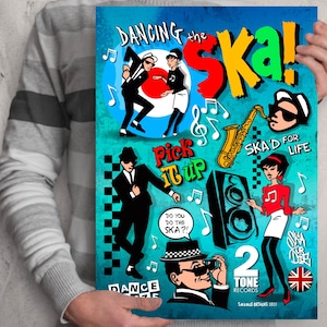 SKA 80s music poster Rude boy Rude girl artwork Reggae Madness The Beat The Selecter  This is ska 1980s scooter Vespa Lambretta Do the Ska