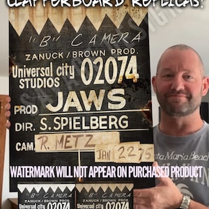 3 x JAWS clapperboard replicas. Amity Island large jpeg file. Brody Quint Hooper Spielberg Beach Closed sign . Instant Digital Download