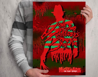 Freddy Krueger. A nightmare on Elm street poster print  Robert Englund Horror slasher 80's movie poster print The Springwood slasher