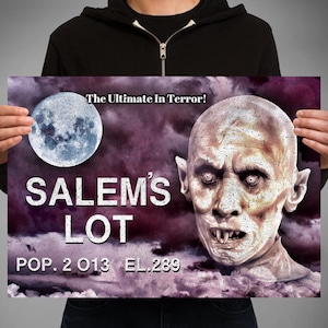 Salems Lot sign. Poster print. Stephen King horror 80s horror. Nosferatu vampires. Salem. Horror movie posters. 1980s.