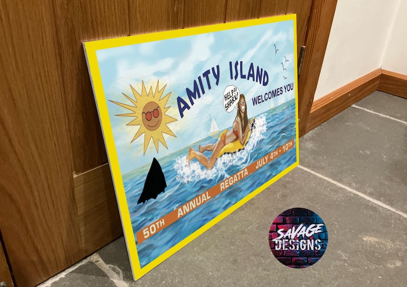 Jaws Amity Island Billboard METAL SIGN. - Etsy