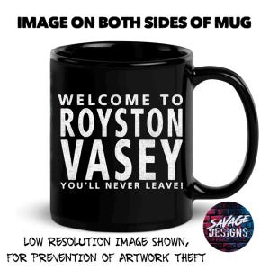 League Of Gentlemen Black Glossy Mug Tubbs and Edward Royston Vasey Local shop  Reece Shearsmith Steve Pemberton Local shop for local people