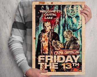 Jason Voorhees  Friday The 13th 2009 movie Poster.  Horror film Camp blood Camp Crystal Lake.