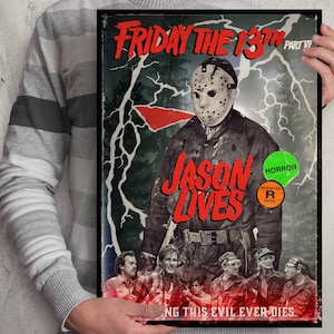 Jason Voorhees Friday The 13th Part 6 Jason Lives Poster Horror slasher movie print 80's movie poster Horror memorabilia wall decoration