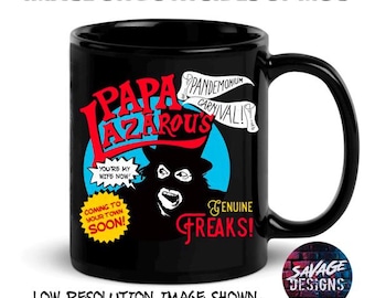 League Of Gentlemen Black Glossy Mug Tubbs and Edward Royston Vasey Papa Lazarou pandemonium Carnival Reece Shearsmith Hello Dave