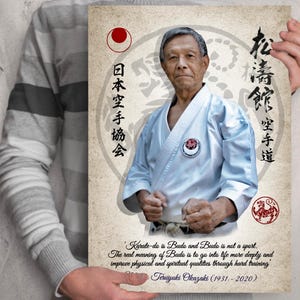 Shotokan Karate poster. Teruyuki Okazaki. .  JKA. Dojo scroll print.
