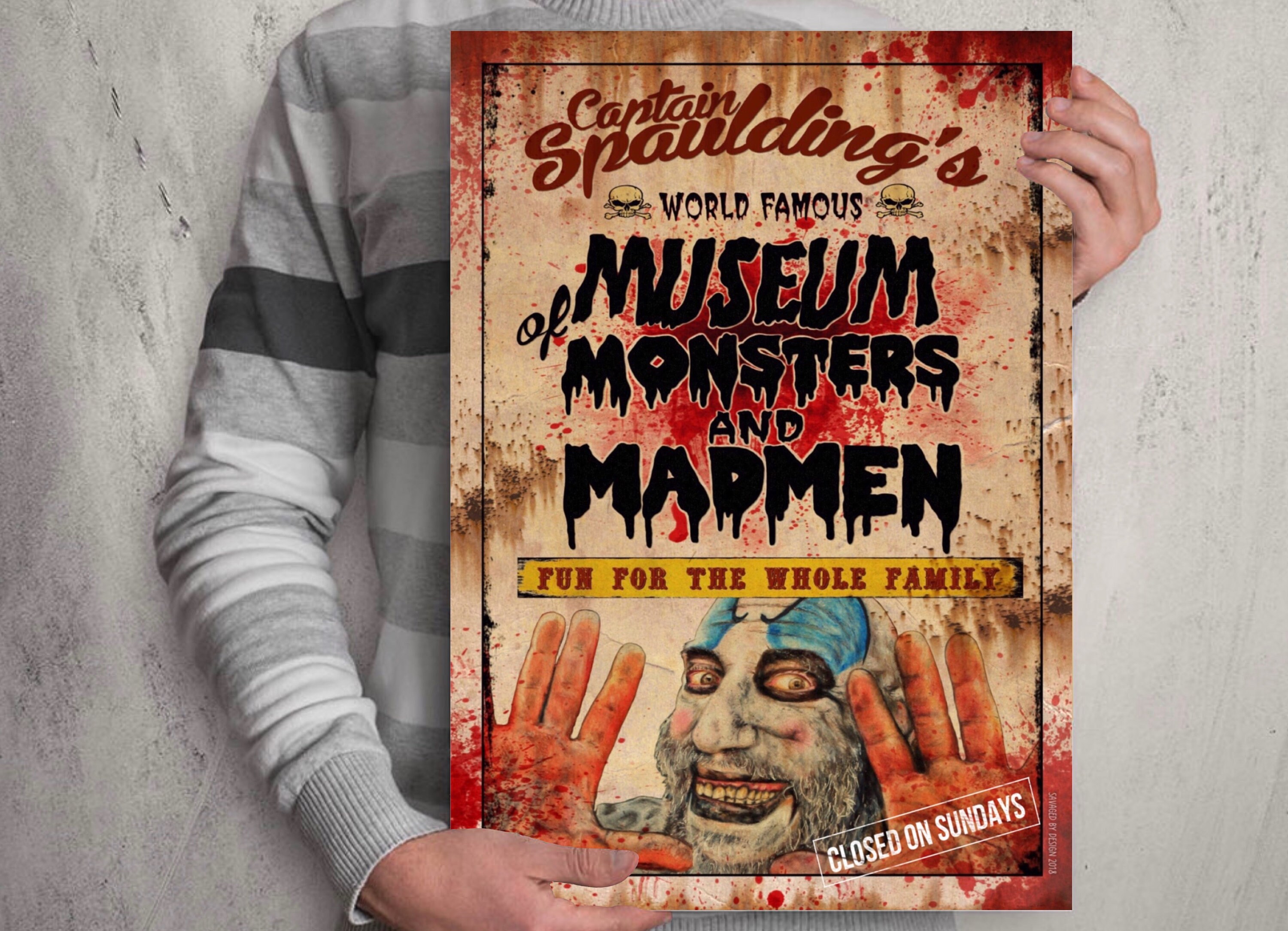 Captain Spaulding Museum Monsters and Madmen Poster . Devils Rejects. House  of a Thousand Corpses Sid Haig. Horror. Ruggsville. Horror Movie - Etsy