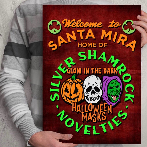 Halloween 3 Season of the witch. Silver Shamrock Novelties. Halloween masks poster print - Michael Myers