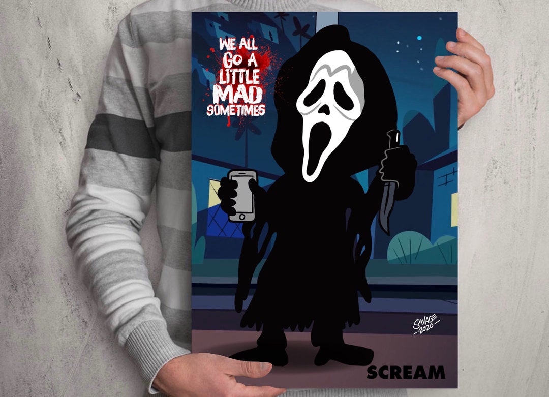 Scream Ghostface dessin animé caricature illustration affiche Etsy France