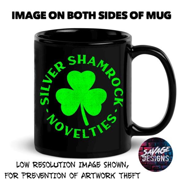 Silver Shamrock Novelties Black Glossy Mug Halloween 3 Season of the Witch Santa Mira Halloween masks Tea Coffee mug 80s horror movie
