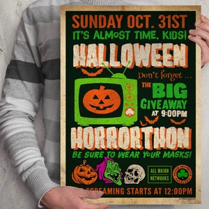 Halloween 3 Season of the witch. Silver Shamrock Novelties. Horrorthon Halloween masks poster print - Michael Myers Santa Mira Haddonfield