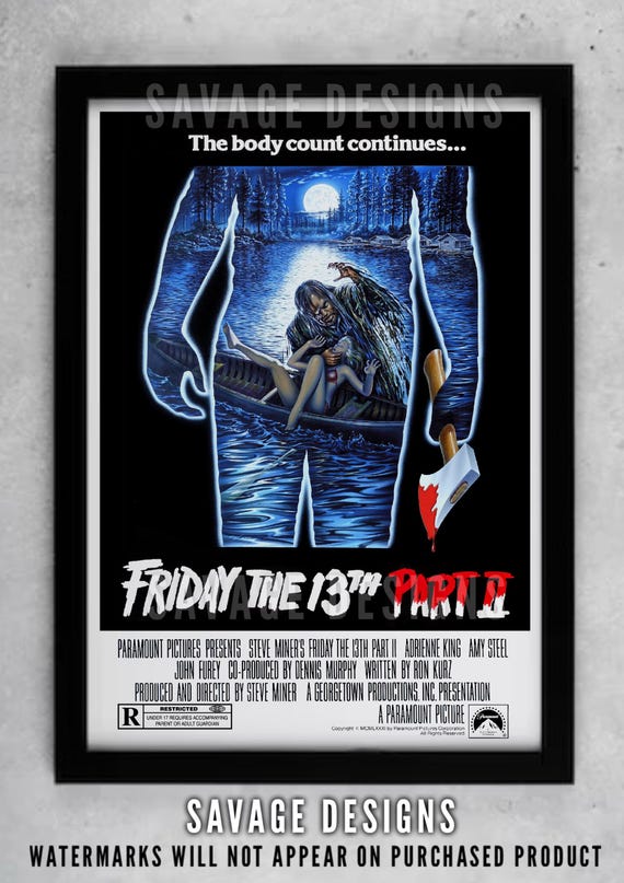 Jason Voorhees Friday the 13th Part 2 Horror Film Poster