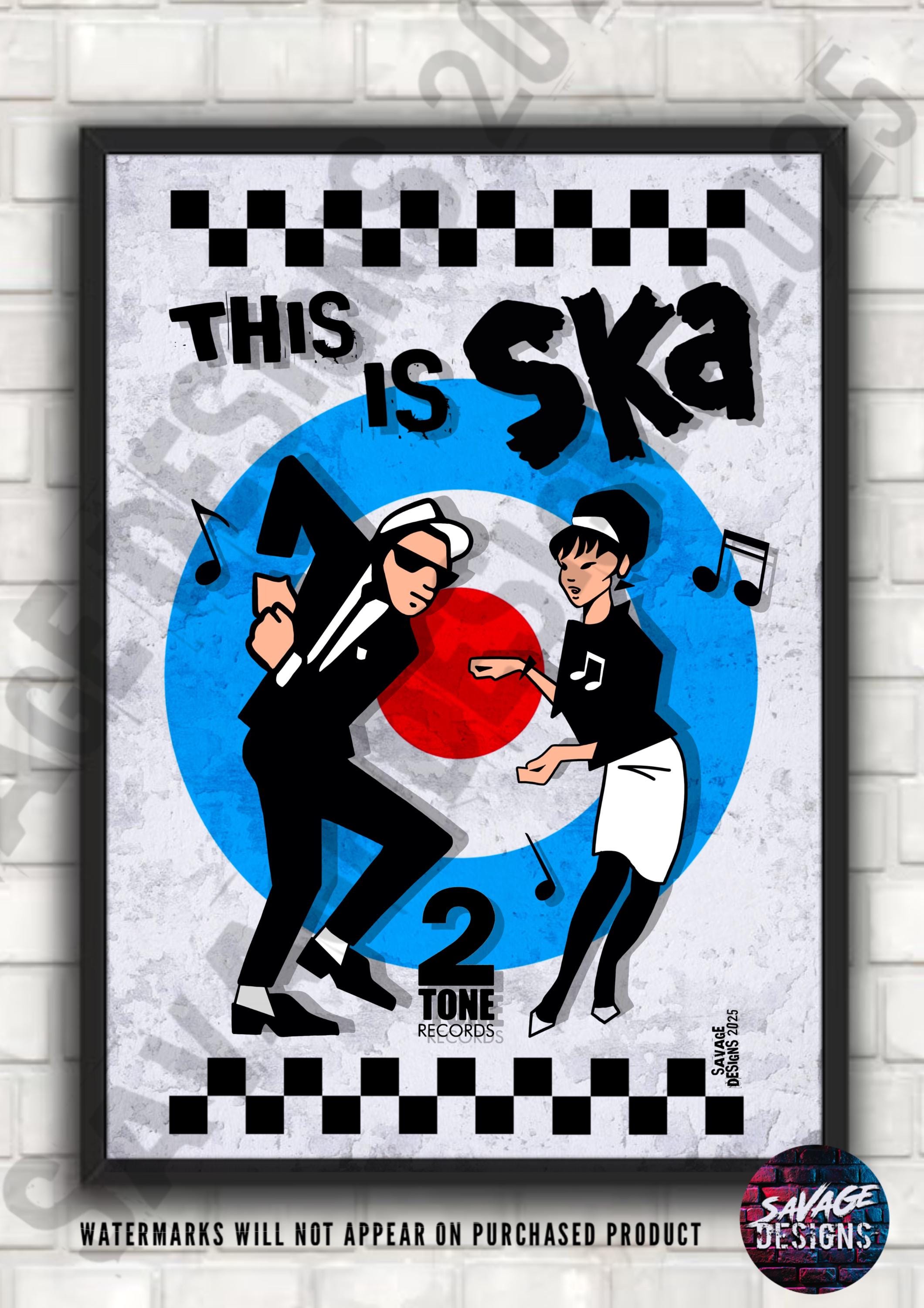 SKA 80s Music Poster Rude Boy Rude Girl Artwork Reggae Madness the