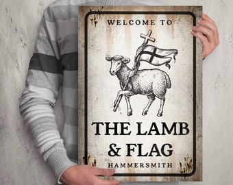 Bottom  TV comedy A3 poster print Rik Mayall Adrian Edmondson. Lamb and Flag Hammersmith pub sign. Richie and Eddie. Hammersmith Hardmen.