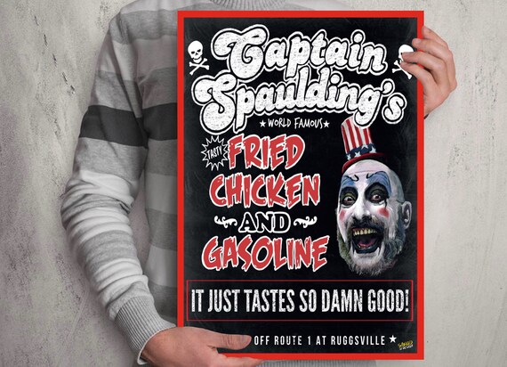 Captain Spaulding Fried Chicken and Gasoline Poster. Devils